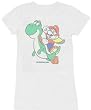 Nintendo Super Mario Riding Yoshi White Juniors T-shirt Tee
