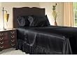 Luxury King Size Satin Flat Sheet - Black