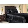 Luxury Queen Size Satin Fitted Sheet - Black