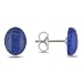Sterling Silver Oval Cabochon Sodolite Stud Earrings