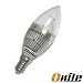 Onite E14 E12 LED Candle Bulb, Wall light, Ceiling Light, 3W, Warm White, Silvery lamp cup