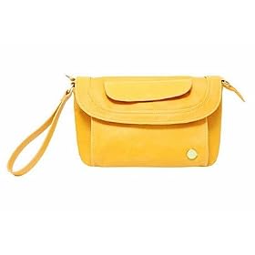 Mustard yellow across body handbag with double pockets and 2 handles by Red or Dead