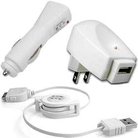 Brand New Combo of Retractable USB Data Cable + Home Charger Adapter & Car Charger Adapter for Apple iPhone 3G 16GB, 8GB (AT&T-ATT)