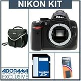 Nikon D5000 DX-Format 12.3 Megapixel Digital SLR Camera Body Kit, with 4GB SD Memory Card, Spare EN-EL9 Lithium-Ion Rechargeable Battery, Camera System Bag