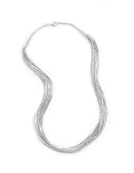 Genuine Elegante Chain Necklace. 30" 20 Strand Liquid Silver Necklace. 100% Satisfaction Guaranteed.