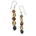 French Wire Earrings with Cognac and Yellow Amber title=