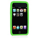 Premium Open Face Silicone Skin Cover Soft Case for Apple iPod Touch (2nd Generation Only); Choose from 7 Colors: Orange, Clear, Red, Purple, Black, Pink, or Green (Green)