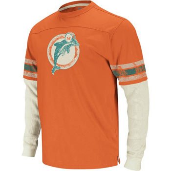 Miami Dolphins Reebok Vintage Long Sleeve Jersey Thermal T-shirt - XL