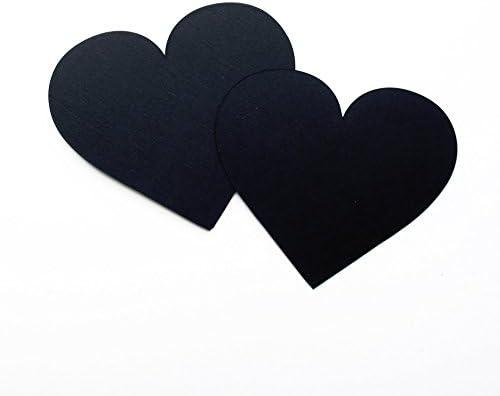 Heart Cardstock Paper Cards Pack of 25 in Black