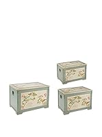 Vintage Set Baúl 3 Uds. Bird Multicolor