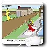 Rich Diesslins Funny General Cartoons - Why Giraffes Make Bad Neighbors - No Privacy - Mouse Pads