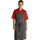 Adjustable Neck Bib Apron Polycotton Colour: Red & Grey