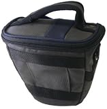 New Icon Sport 600D Nylon SLR Camera Case Grey W/Black Accents And Blue Accents On Top Sturdy Handle