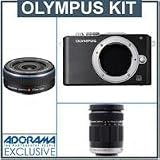 Olympus E-PL3 12.3MP Digital Camera, 3.0 inch Tilt LCD, 17mm Lens, SD Card slot, 1080/60i HD Video Capture, 3D Photo Mode, Black / Black & Olympus M. Zuiko Digital ED 40-150mm f4.0-5.6 Zoom Lens