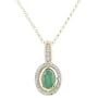 14K Yellow Gold Emerald & Diamond Necklace