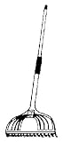 UNION TOOLS 63025 16 TINE SELF CLEANING RAKE 60 FIBERGLASS HANDLE