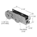 C.R. LAURENCE D1926 CRL 1-1/8" Tandem Stainless Steel Ball Bearing Sliding Glass Door Roller With 11/16" Wide Housing for Pacific Doors