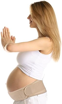 ZaryzzA Maternity Belt, Pregnancy Belt for Back Support, Breathable Abdominal Binder, One Size, Beige