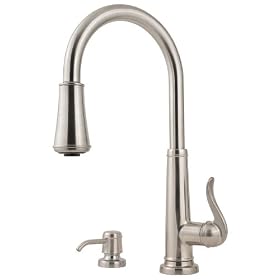 Price Pfister F5297YPS Ashfield 2 or 4-Hole Pull-Down Kitchen Faucet, Stainless Steel