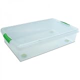 Underbed Plastic Storage Container - Set of Four (Clear) (6.25H x 18W x 28D)
