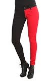 Tripp Black Red Split Leg Skinny Jeans