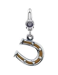 Sterling Silver-Enamel Horse Shoe Charm by US Gems