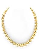 9-12mm Oval-Shaped Golden South Sea Pearl Necklace