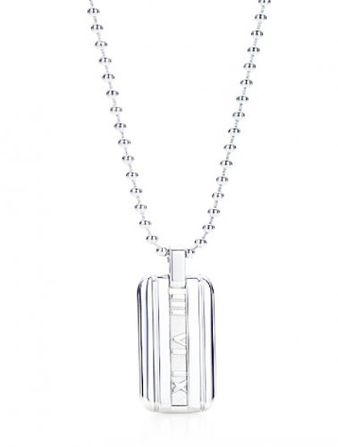 Bling Jewelry Atlas Roman Numerals Sterling Silver Dog Tag Pendant
