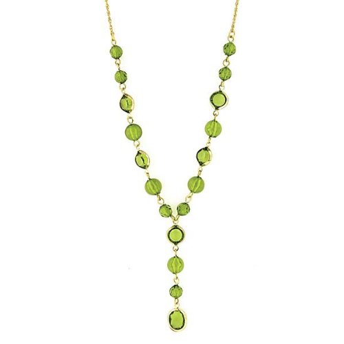 Jewel Tone Channels Olivine Hues Y Style Necklace