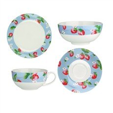 キャスキッドソン Cath Kidston STRAWEBERRY ストロベリー 朝食4点セット マグカップ プレート ボール