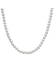 Sterling Silver 7-8mm Grey Freshwater Cultured Pearl Necklace