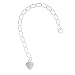 Sterling Silver 3mm Curb Chain Necklace Extender With Heart - 3 Inches (1)