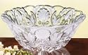 11"d Glass Fleur De Lis Salad Serving Bowl