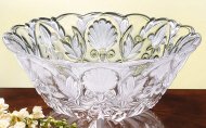 11"d Glass Fleur De Lis Salad Serving Bowl