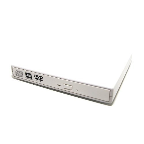 White USB2.0 SLim External 8x CD DVDRW Dual Layer IDE Drive for HP Mini 1010NR 1110NR 1120NR 1137NR 1035NR 1150NR 1035NR 1140NR 1101 N270 110 1000 1115NR 2140 seires Mini-Note HP 2133-KX870AT HP 2133-KX868AT series Laptops