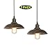 Giluta Rustic Pendant Light Industrial Chandelier Lamp Edison Hanging Barn Pendant Light Kitchen Farmhouse Ceiling Light Fixture 2 Pack, Old Gold (P0040)