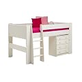 WHITE MIDSLEEPER BED FRAME ONLY, QUALITY PINE CABIN BED, FROM CENTURION PINE