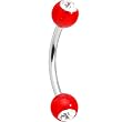 Acrylic Red Clear Gem Eyebrow Ring 5/16"