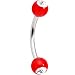 Acrylic Red Clear Gem Eyebrow Ring 5/16"