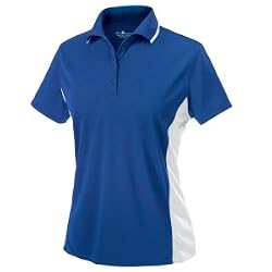 Women's Color Blocked Wicking Polo, Royal/White