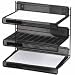 Rolodex 22344 Mesh Three-Tier Desk Shelf, Letter Size, 12-1/2W X 9-1/4D X 12-1/2H, Pewter