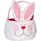 Easter Plush Basket with Bunny Ears - Pink