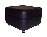 Black Vinyl Square Extra Large Ottoman