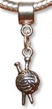 Knitting Yarn Sterling Silver Dangle Charm Bead Fits European Style Bead Bracelets
