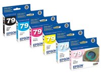 6 Pack (Full Set) Epson 79 T079120, T079220, T079320, T079420, T079520, T079620 Ink Cartridges for Epson Stylus Photo 1400 Printers