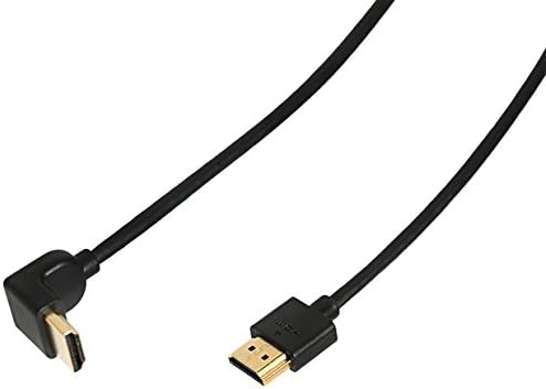 Ysimda Ultra Slim Flexible Series One 90 Degree Right- Angle A to A HDMI 2.0 High-Speed Cable, 6ft, Gold Connecter, 18G, Supports Ethernet, 3D, 4K and Audio Return