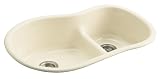 KOHLER K-6498-FD Iron/Tones Smart Divide Offset Kitchen Sink, Cane Sugar