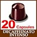 20 Nespresso Capsules Decaffeinato Intenso Coffee