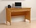 Maple Finish Laptop Desk with Wall Mount Hutch Maple Finish