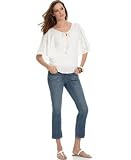 DKNY - DKNY Jeans Sheer Butterfly-Sleeve Top & Ludlow Crop Jean with Belt, Breeze Blast Wash